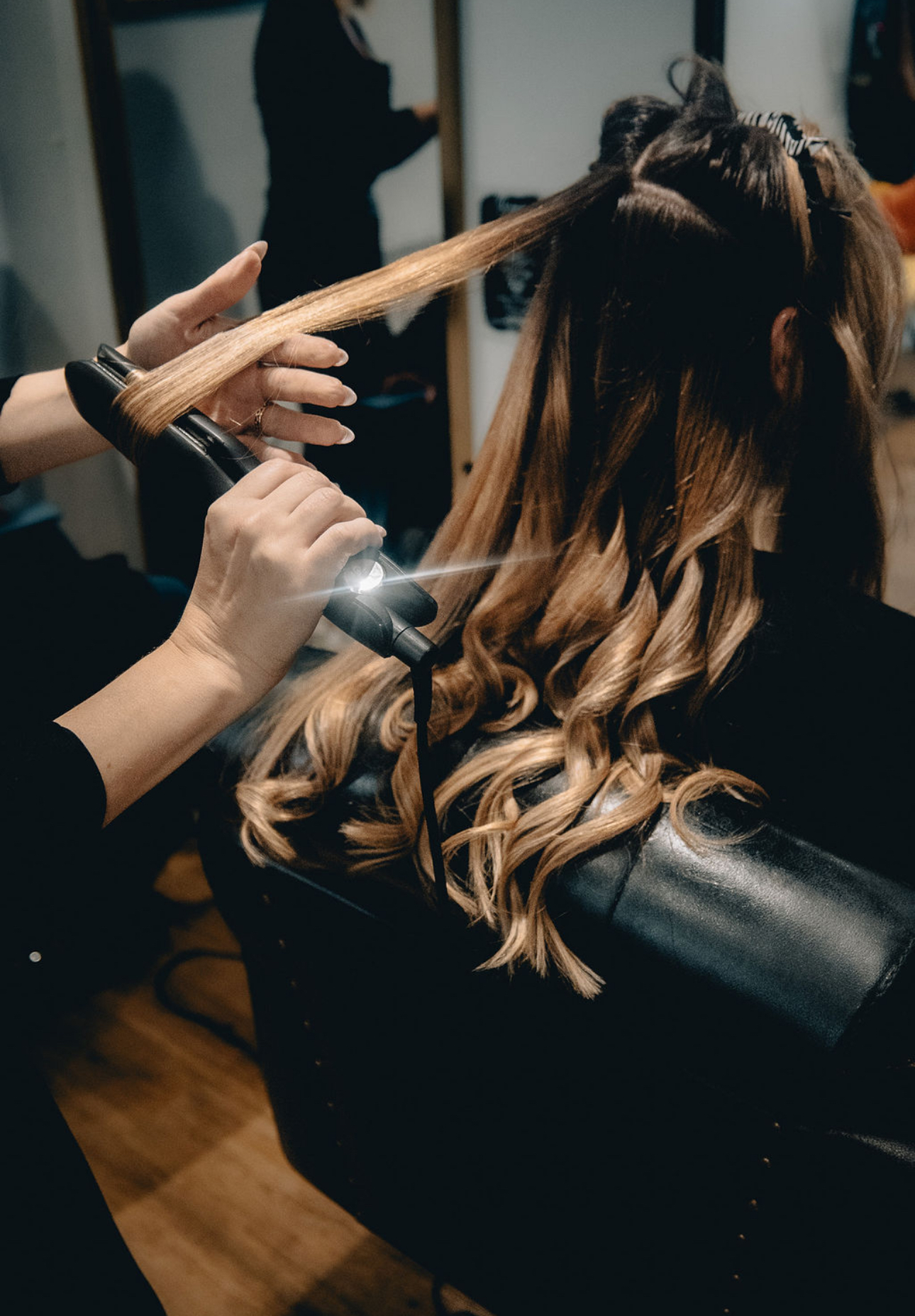 Curling and waving in process