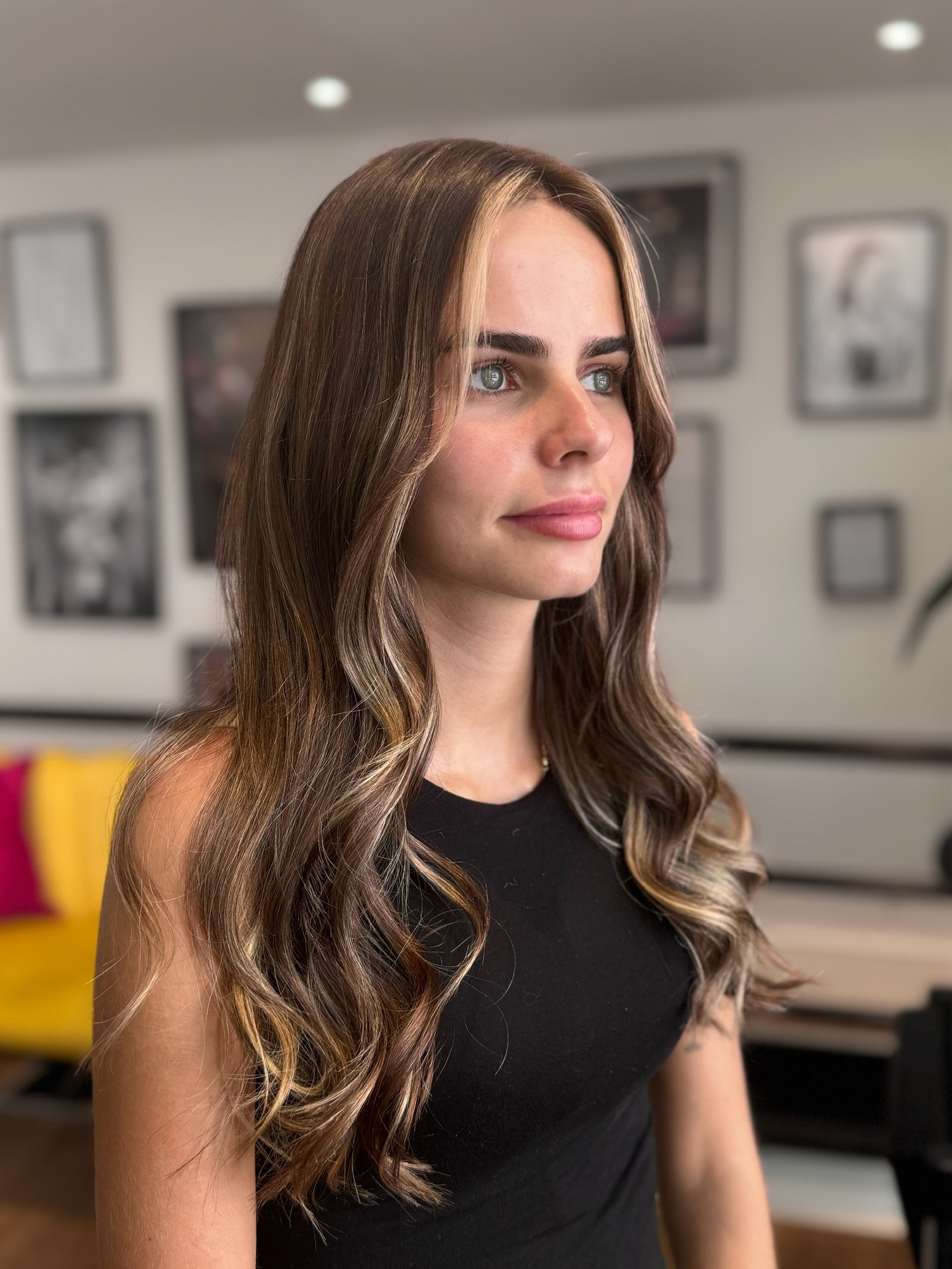 Brunette balayage long waves